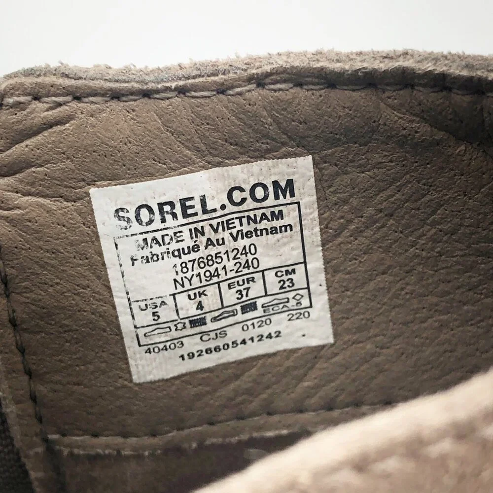 SOREL Boots Womens 6 Emelie Tan Suede Chelsea Ankle Boot Waterproof or Youth 5